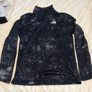 The North Face Navy and White Speckled Half-Zip Pullover